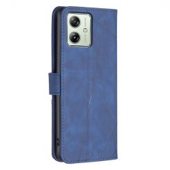 Knižkové puzdro Rhombus modré – Motorola Moto G54 5G / G54 5G Power Edition | Lacné Kryty Lacné Kryty | Knižkové puzdro Rhombus modré – Motorola Moto G54 5G / G54 5G Power Edition | Lacné Kryty