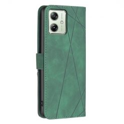 Lacné Kryty | Knižkové puzdro Rhombus zelené – Motorola Moto G54 5G / G54 5G Power Edition | Lacné Kryty