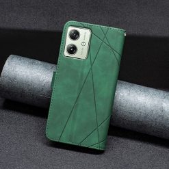Lacné Kryty | Knižkové puzdro Rhombus zelené – Motorola Moto G54 5G / G54 5G Power Edition | Lacné Kryty