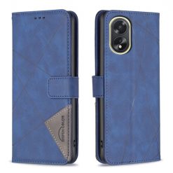 Lacné Kryty | Knižkové puzdro Rhombus modré – Oppo A38 | Lacné Kryty