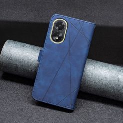 Lacné Kryty | Knižkové puzdro Rhombus modré – Oppo A38 | Lacné Kryty