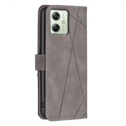 Knižkové puzdro Rhombus sivé – Motorola Moto G54 5G / G54 5G Power Edition | Lacné Kryty Lacné Kryty | Knižkové puzdro Rhombus sivé – Motorola Moto G54 5G / G54 5G Power Edition | Lacné Kryty
