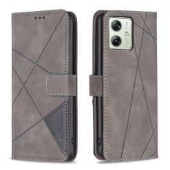 Knižkové puzdro Rhombus sivé – Motorola Moto G54 5G / G54 5G Power Edition | Lacné Kryty Lacné Kryty | Knižkové puzdro Rhombus sivé – Motorola Moto G54 5G / G54 5G Power Edition | Lacné Kryty