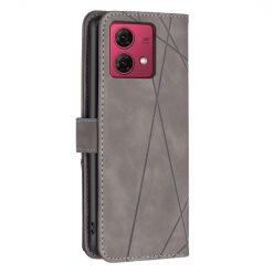 Lacné Kryty | Knižkové puzdro Rhombus sivé – Motorola Moto G84 5G | Lacné Kryty