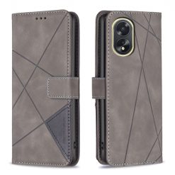 Lacné Kryty | Knižkové puzdro Rhombus sivé – Oppo A38 | Lacné Kryty