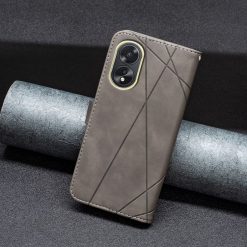 Lacné Kryty | Knižkové puzdro Rhombus sivé – Oppo A38 | Lacné Kryty