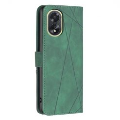 Lacné Kryty | Knižkové puzdro Rhombus zelené – Oppo A38 | Lacné Kryty