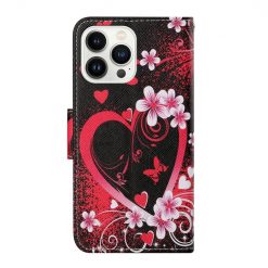 Lacné Kryty | Knižkové puzdro Trendy Cross case Červené srdce – Apple iPhone 15 Pro Max | Lacné Kryty