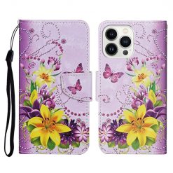 Lacné Kryty | Knižkové puzdro Trendy Cross case Žltý motýľ – Apple iPhone 15 Pro Max | Lacné Kryty
