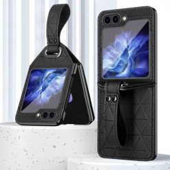 Lacné Kryty | Kryt Strap Case čierny s ochranou na vonkajší displej – Samsung Galaxy Z Flip 5 | Lacné Kryty