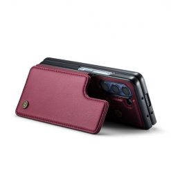 Lacné Kryty | Multifunkčné peňaženkové puzdro CaseMe Business case bordové – Samsung Galaxy Z Fold 5 | Lacné Kryty