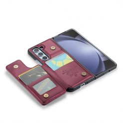 Lacné Kryty | Multifunkčné peňaženkové puzdro CaseMe Business case bordové – Samsung Galaxy Z Fold 5 | Lacné Kryty