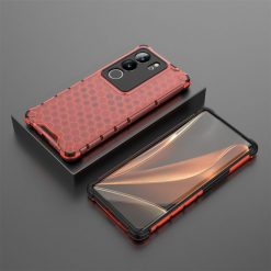 Lacné Kryty | Odolný kryt Honeycomb Armor červený – Vivo V29 | Lacné Kryty