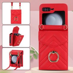 Lacné Kryty | Peňaženkové puzdro Arrow Card case červené – Samsung Galaxy Z Flip 5 | Lacné Kryty