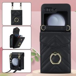 Lacné Kryty | Peňaženkové puzdro Arrow Card case čierne – Samsung Galaxy Z Flip 5 | Lacné Kryty