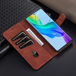 Lacné Kryty | Peňaženkové puzdro AZNS Skin Feel hnedé – Vivo V29 Lite | Lacné Kryty