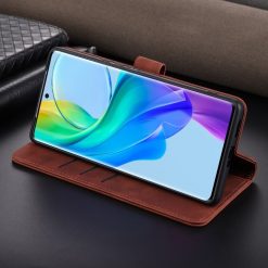 Lacné Kryty | Peňaženkové puzdro AZNS Skin Feel hnedé – Vivo V29 Lite | Lacné Kryty