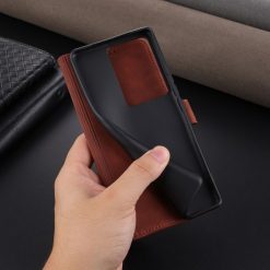Lacné Kryty | Peňaženkové puzdro AZNS Skin Feel hnedé – Vivo V29 Lite | Lacné Kryty