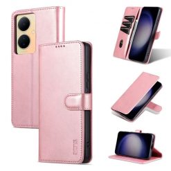 Lacné Kryty | Peňaženkové puzdro AZNS Skin Feel ružové – Vivo V29 Lite | Lacné Kryty