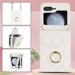 Peňaženkové puzdro Diamond Card case biele – Samsung Galaxy Z Flip 5 | Lacné Kryty Lacné Kryty | Peňaženkové puzdro Diamond Card case biele – Samsung Galaxy Z Flip 5 | Lacné Kryty