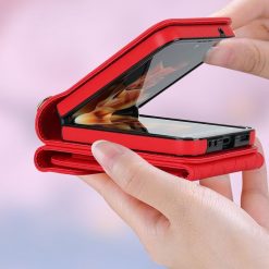 Peňaženkové puzdro Diamond Card case červené – Samsung Galaxy Z Flip 5 | Lacné Kryty Lacné Kryty | Peňaženkové puzdro Diamond Card case červené – Samsung Galaxy Z Flip 5 | Lacné Kryty