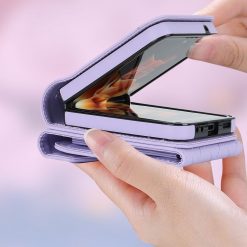 Lacné Kryty | Peňaženkové puzdro Diamond Card case fialové – Samsung Galaxy Z Flip 5 | Lacné Kryty