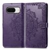 Lacné Kryty | Peňaženkové puzdro Embossing Pattern Mandala Flower zelené – Google Pixel 8 | Lacné Kryty