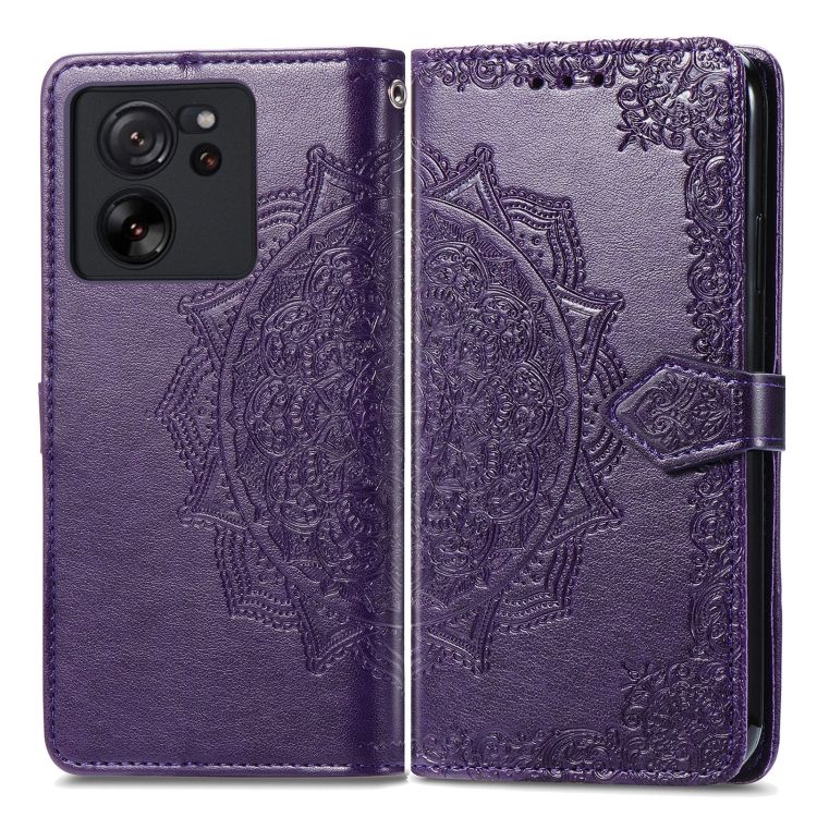 Peňaženkové puzdro Embossing Pattern Mandala Flower fialové – Xiaomi 13T / 13T Pro