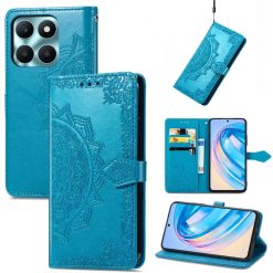 Lacné Kryty | Peňaženkové puzdro Embossing Pattern Mandala Flower modré – Honor X6a | Lacné Kryty