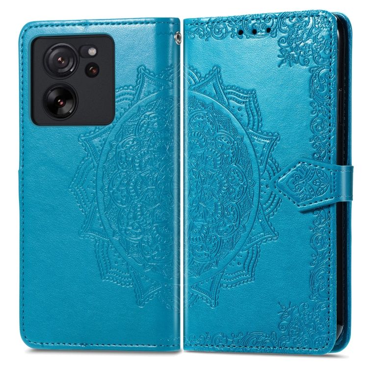 Peňaženkové puzdro Embossing Pattern Mandala Flower modré – Xiaomi 13T / 13T Pro