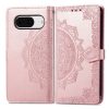 Lacné Kryty | Peňaženkové puzdro Embossing Pattern Mandala Flower modré – Google Pixel 8 | Lacné Kryty