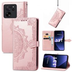 Peňaženkové puzdro Embossing Pattern Mandala Flower ružové – Xiaomi 13T / 13T Pro | Lacné Kryty Lacné Kryty | Peňaženkové puzdro Embossing Pattern Mandala Flower ružové – Xiaomi 13T / 13T Pro | Lacné Kryty