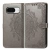 Lacné Kryty | Peňaženkové puzdro Embossing Pattern Mandala Flower zelené – Google Pixel 8 | Lacné Kryty