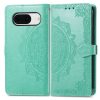 Lacné Kryty | Peňaženkové puzdro Embossing Pattern Mandala Flower sivé – Google Pixel 8 | Lacné Kryty