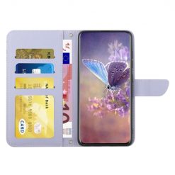 Peňaženkové puzdro Embossing Pattern Motýľ a ruže fialové – Motorola Moto G54 5G / G54 5G Power Edition | Lacné Kryty Lacné Kryty | Peňaženkové puzdro Embossing Pattern Motýľ a ruže fialové – Motorola Moto G54 5G / G54 5G Power Edition | Lacné Kryty