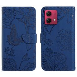 Peňaženkové puzdro Embossing Pattern Motýľ a ruže modré – Motorola Edge 40 Neo | Lacné Kryty Lacné Kryty | Peňaženkové puzdro Embossing Pattern Motýľ a ruže modré – Motorola Edge 40 Neo | Lacné Kryty