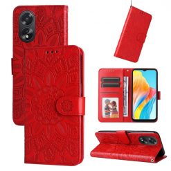 Peňaženkové puzdro Embossing Pattern Slnečnica červené – Oppo A38 | Lacné Kryty Lacné Kryty | Peňaženkové puzdro Embossing Pattern Slnečnica červené – Oppo A38 | Lacné Kryty