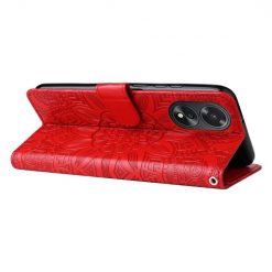 Peňaženkové puzdro Embossing Pattern Slnečnica červené – Oppo A38 | Lacné Kryty Lacné Kryty | Peňaženkové puzdro Embossing Pattern Slnečnica červené – Oppo A38 | Lacné Kryty