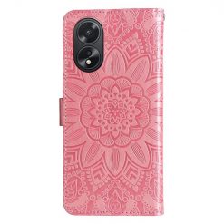 Lacné Kryty | Peňaženkové puzdro Embossing Pattern Slnečnica ružové – Oppo A38 | Lacné Kryty