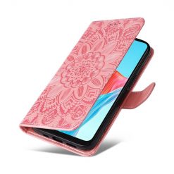 Lacné Kryty | Peňaženkové puzdro Embossing Pattern Slnečnica ružové – Oppo A38 | Lacné Kryty