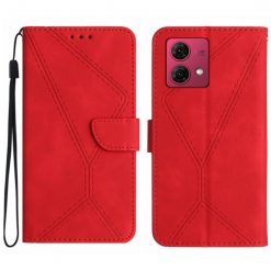 Lacné Kryty | Peňaženkové puzdro Embossing Pattern Stitchy case červené – Motorola Edge 40 Neo | Lacné Kryty