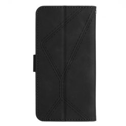 Lacné Kryty | Peňaženkové puzdro Embossing Pattern Stitchy case čierne – Xiaomi 13T / 13T Pro | Lacné Kryty