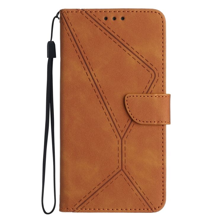 Peňaženkové puzdro Embossing Pattern Stitchy case hnedé – Xiaomi 13T / 13T Pro