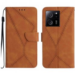 Peňaženkové puzdro Embossing Pattern Stitchy case hnedé – Xiaomi 13T / 13T Pro | Lacné Kryty Lacné Kryty | Peňaženkové puzdro Embossing Pattern Stitchy case hnedé – Xiaomi 13T / 13T Pro | Lacné Kryty