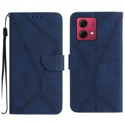 Lacné Kryty | Peňaženkové puzdro Embossing Pattern Stitchy case modré – Motorola Edge 40 Neo | Lacné Kryty