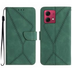Lacné Kryty | Peňaženkové puzdro Embossing Pattern Stitchy case zelené – Motorola Edge 40 Neo | Lacné Kryty