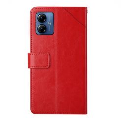 Lacné Kryty | Peňaženkové puzdro Geometric Pattern case červené – Motorola Moto G54 5G / G54 5G Power Edition | Lacné Kryty