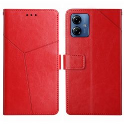 Lacné Kryty | Peňaženkové puzdro Geometric Pattern case červené – Motorola Moto G54 5G / G54 5G Power Edition | Lacné Kryty