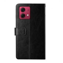 Lacné Kryty | Peňaženkové puzdro Geometric Pattern case čierne – Motorola Moto G84 5G | Lacné Kryty