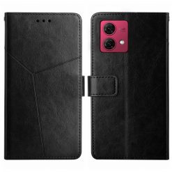Lacné Kryty | Peňaženkové puzdro Geometric Pattern case čierne – Motorola Moto G84 5G | Lacné Kryty